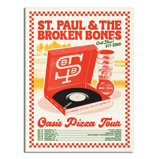 Poster -Oasis Pizza Tour - Autographed Option Available